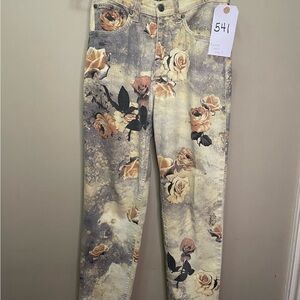 Robert Cavalli floral jeans size Small